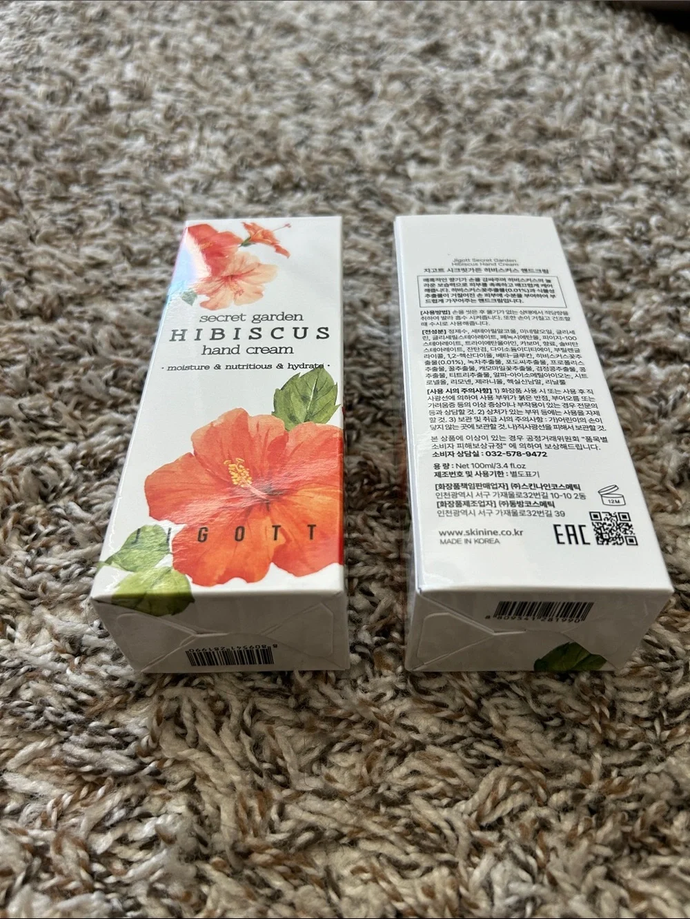 Secret Garden Hibiscus Hand Cream - Orange Floral. (2 Pack).